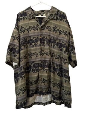 Tommy Bahama Men Size XXL Silk Button Down Hawaiian Shirt Tropical Golf Vacation